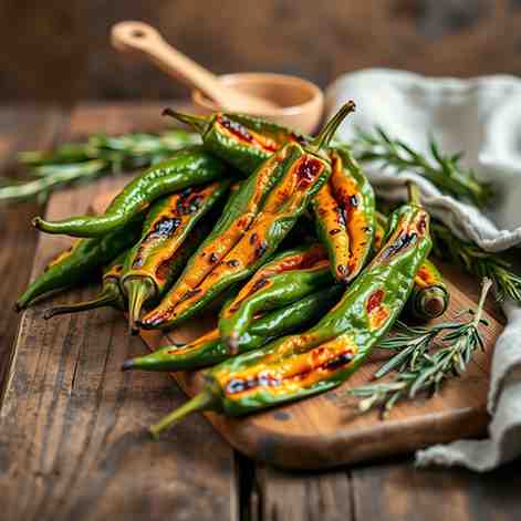 Blistered Green Chili Peppers - Easy Padrón Tapas Recipe